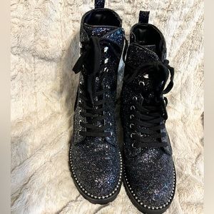 Portland Boot Company Sparkly Combat Boots Size 6.5